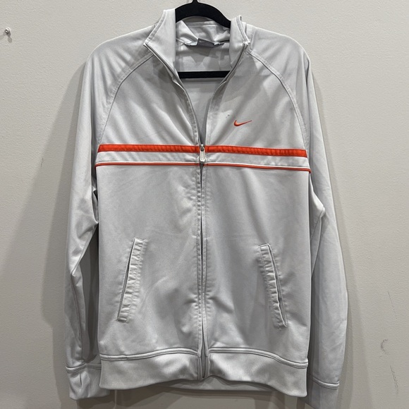 Nike Jackets & Coats Nike Grey Jacket With Orange Detailing Size